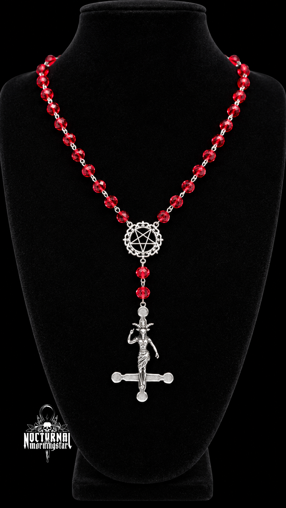 Baphomet Inverted Cross Rosary