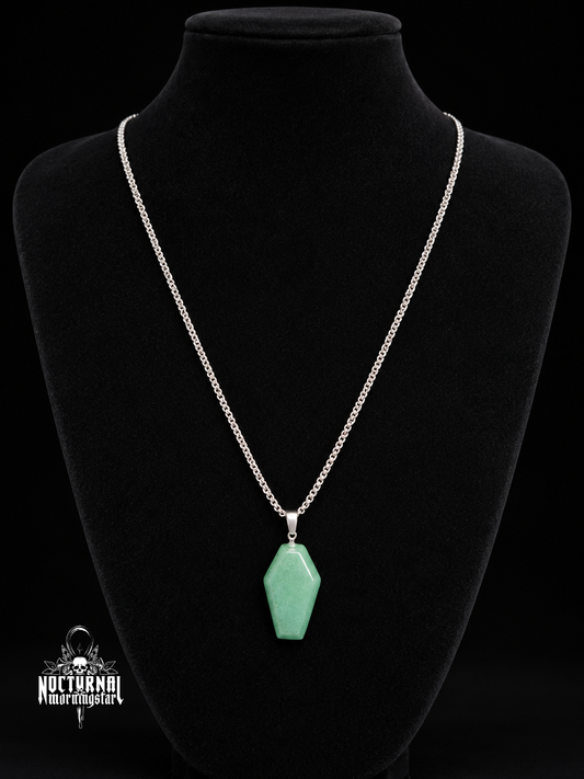 Green Aventurine Coffin Necklace
