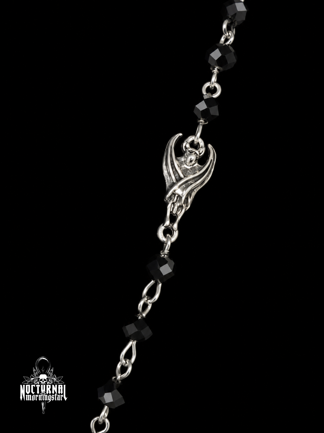 Bat Cameo Rosary (Purple)