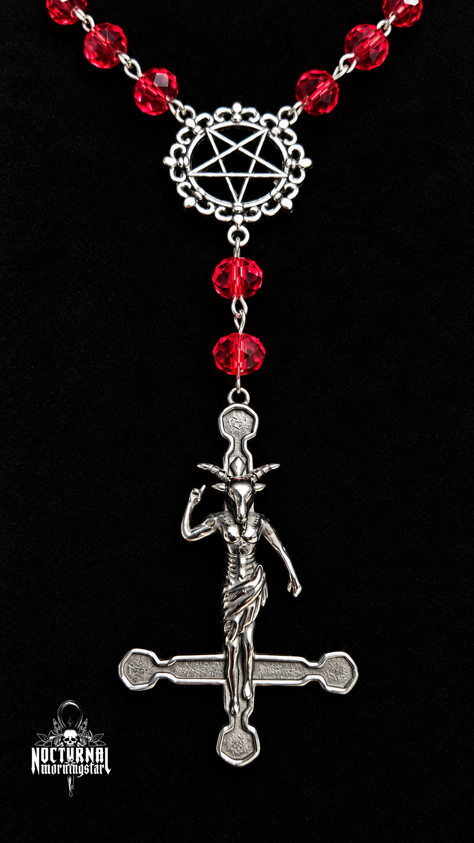 Baphomet Inverted Cross Rosary