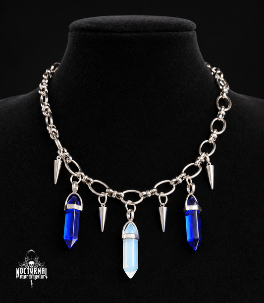 Chain Choker (Dark Blue & Opalite)