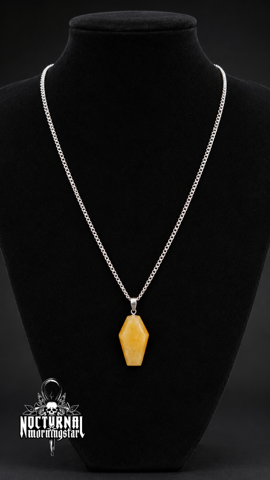 Honey Calcite Coffin Necklace