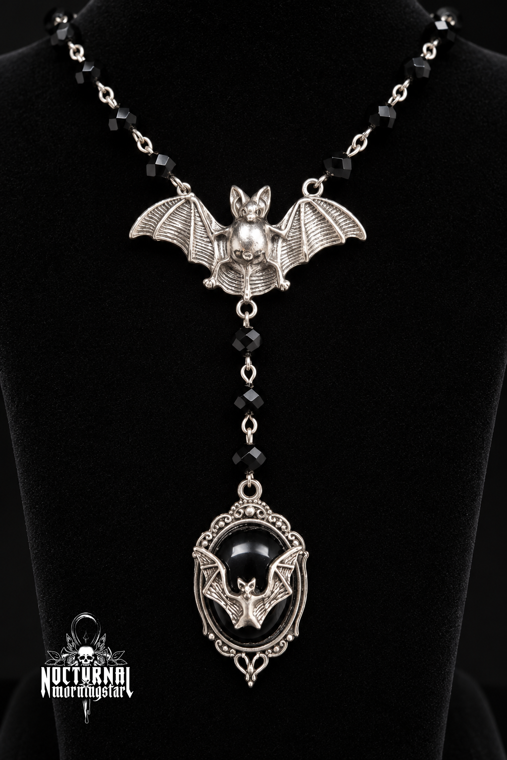 Black Bat Cameo Rosary