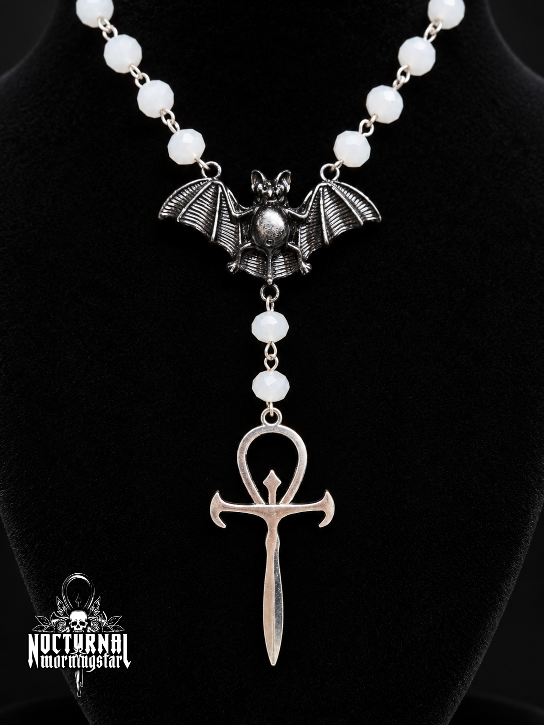 Vampyre Ankh Rosary (White)