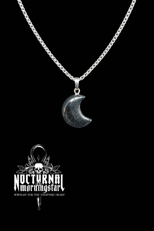 Hematite Moon Chain Necklace
