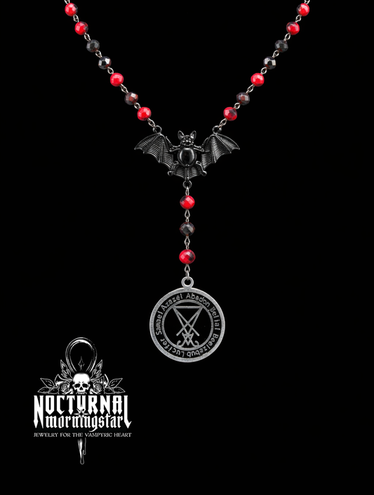 Lucifer Rosary with Bat Wings