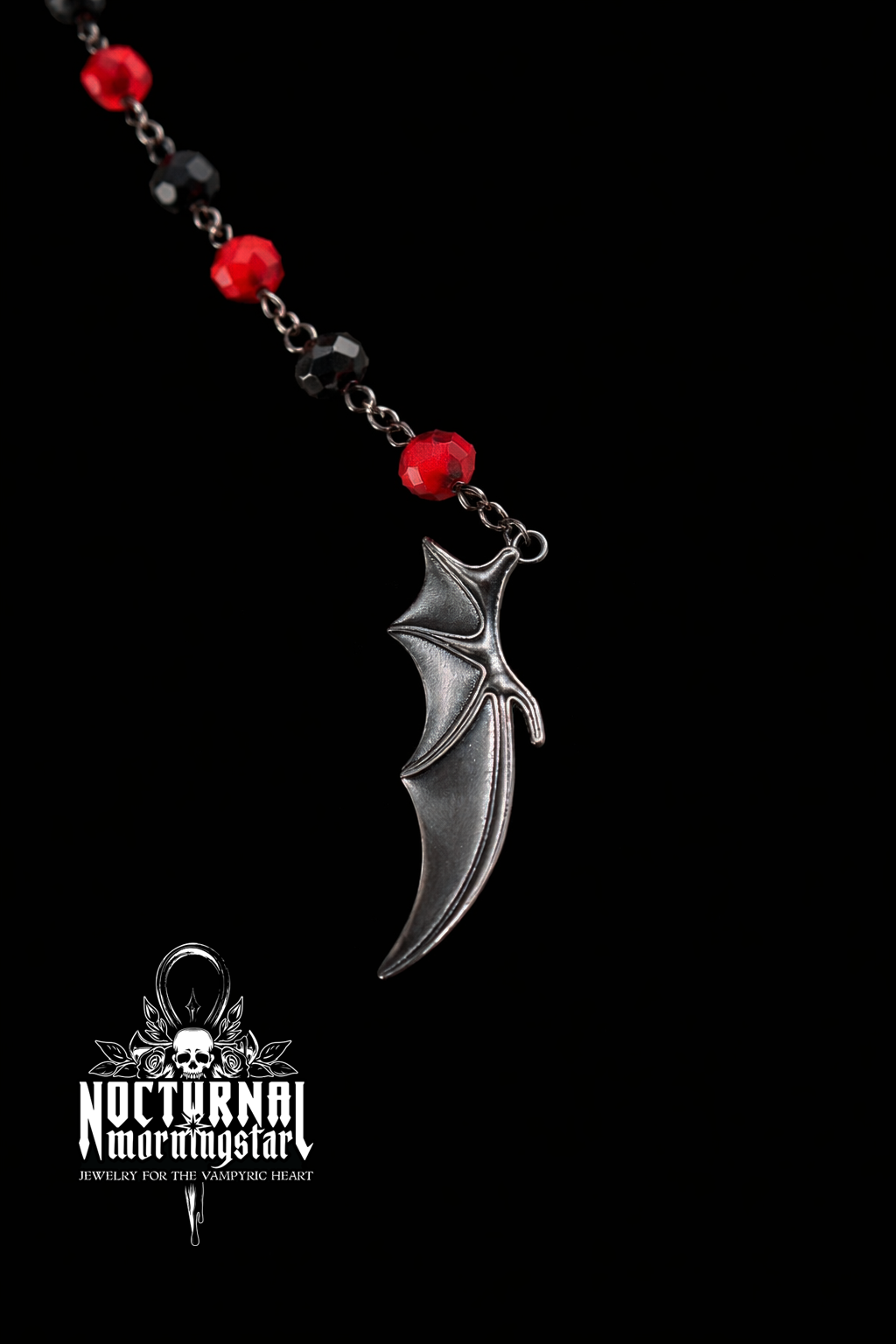 Lucifer Rosary with Bat Wings