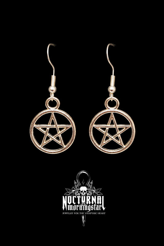 Pentacle Earrings Copper Plated