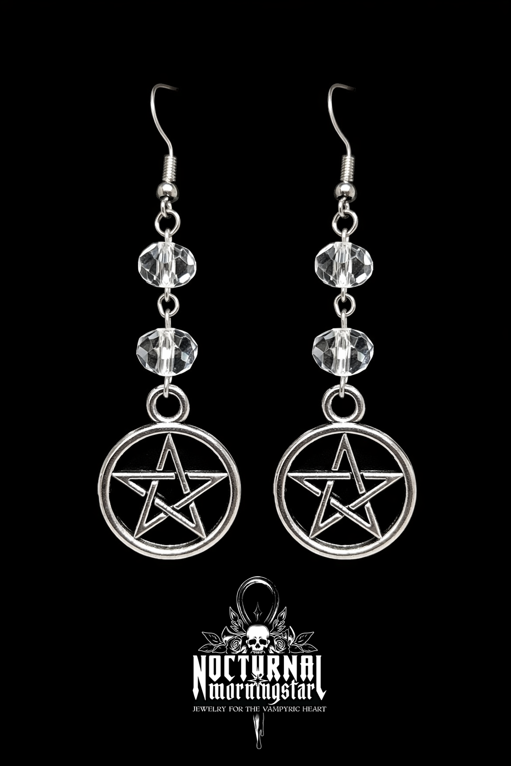Pentacle Earrings with Beads