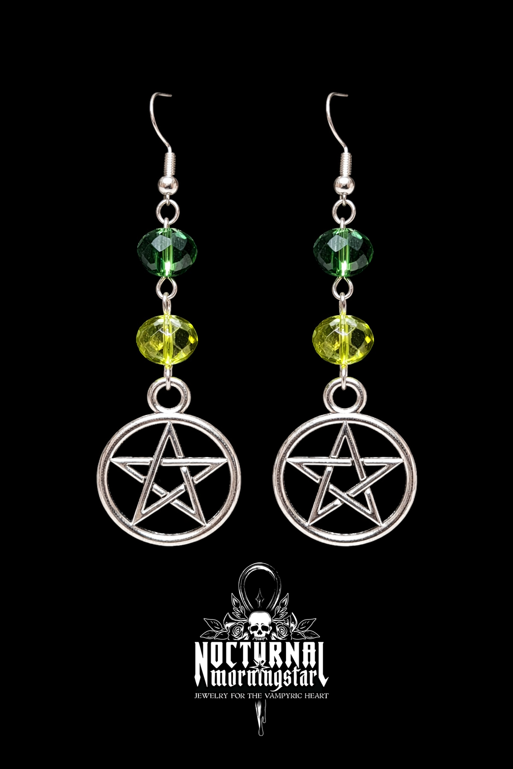 Pentacle Earrings with Beads