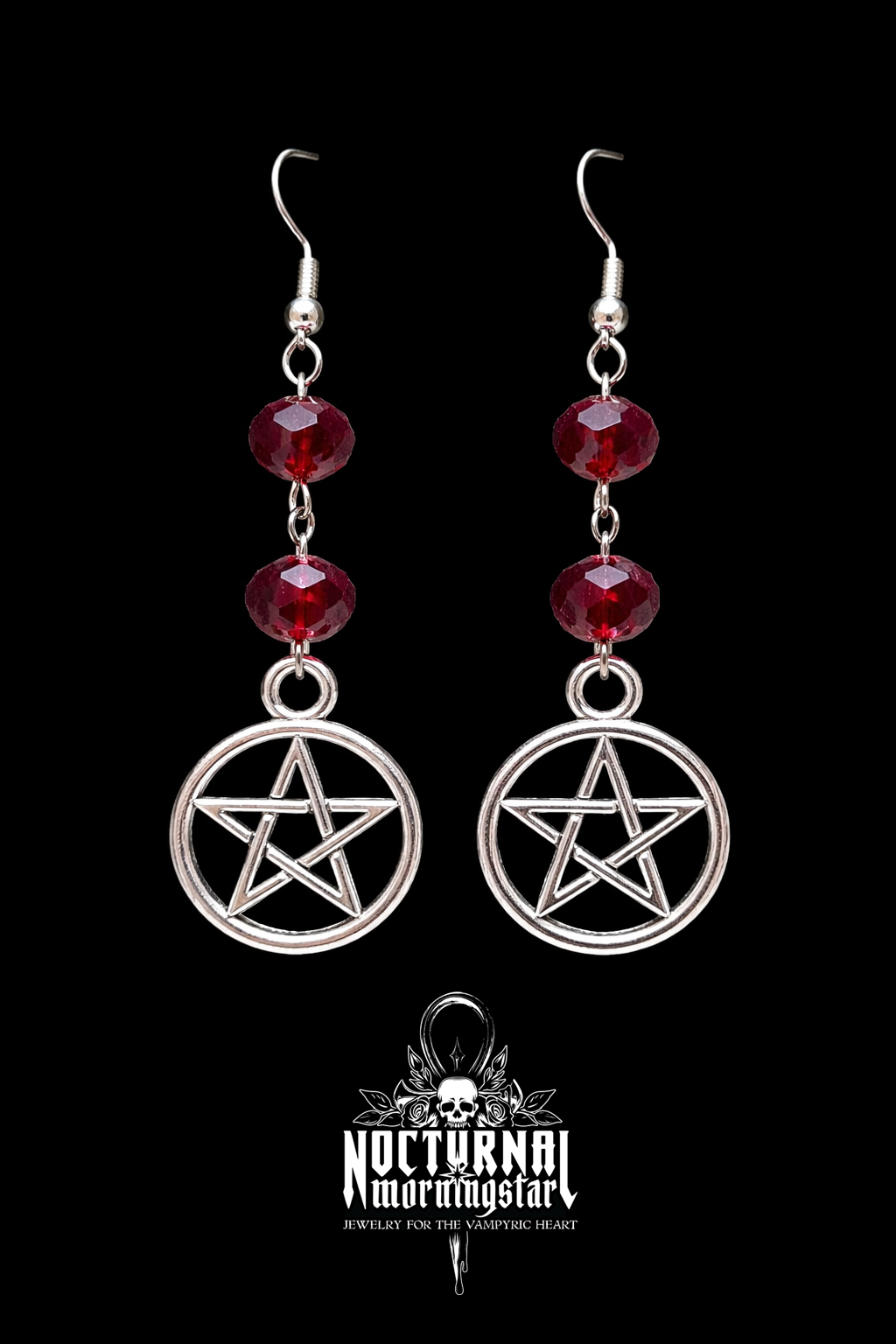 Pentacle Earrings with Beads