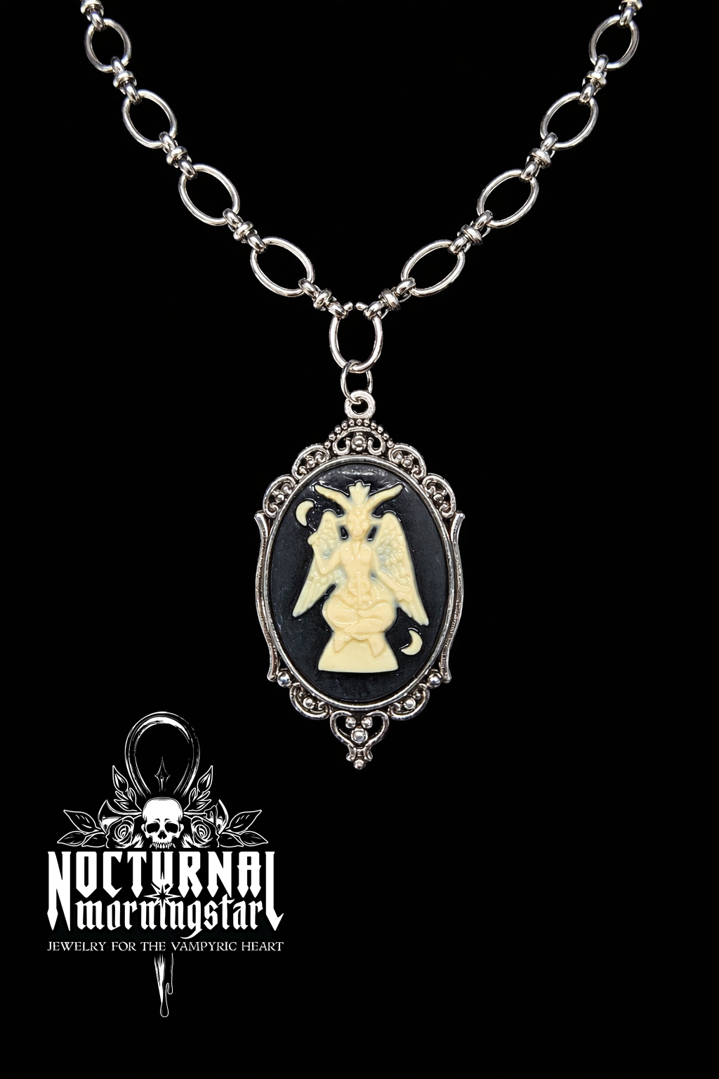 Baphomet Cameo Rolo Chain Necklace