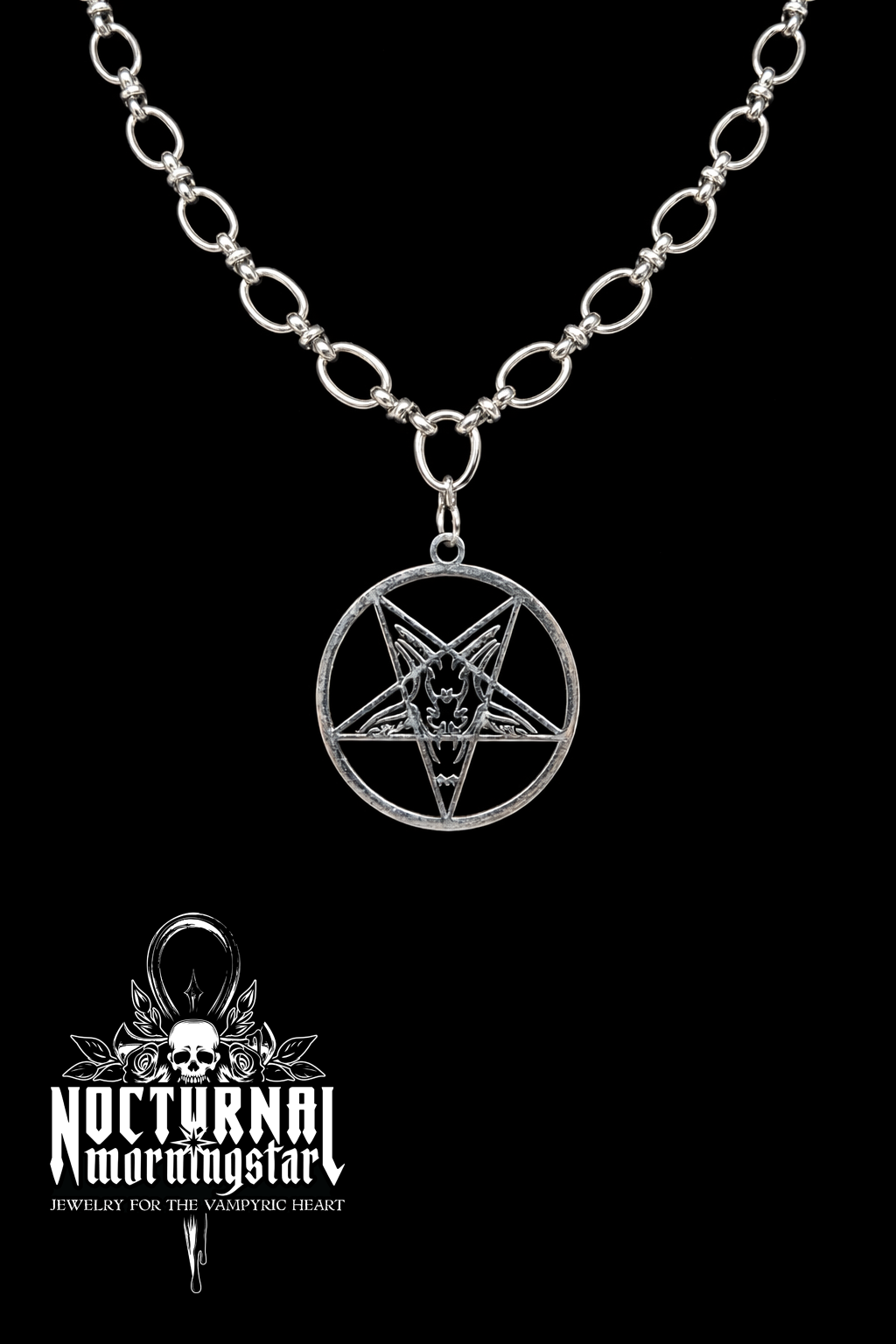 Baphomet Pentagram Rolo Chain Necklace
