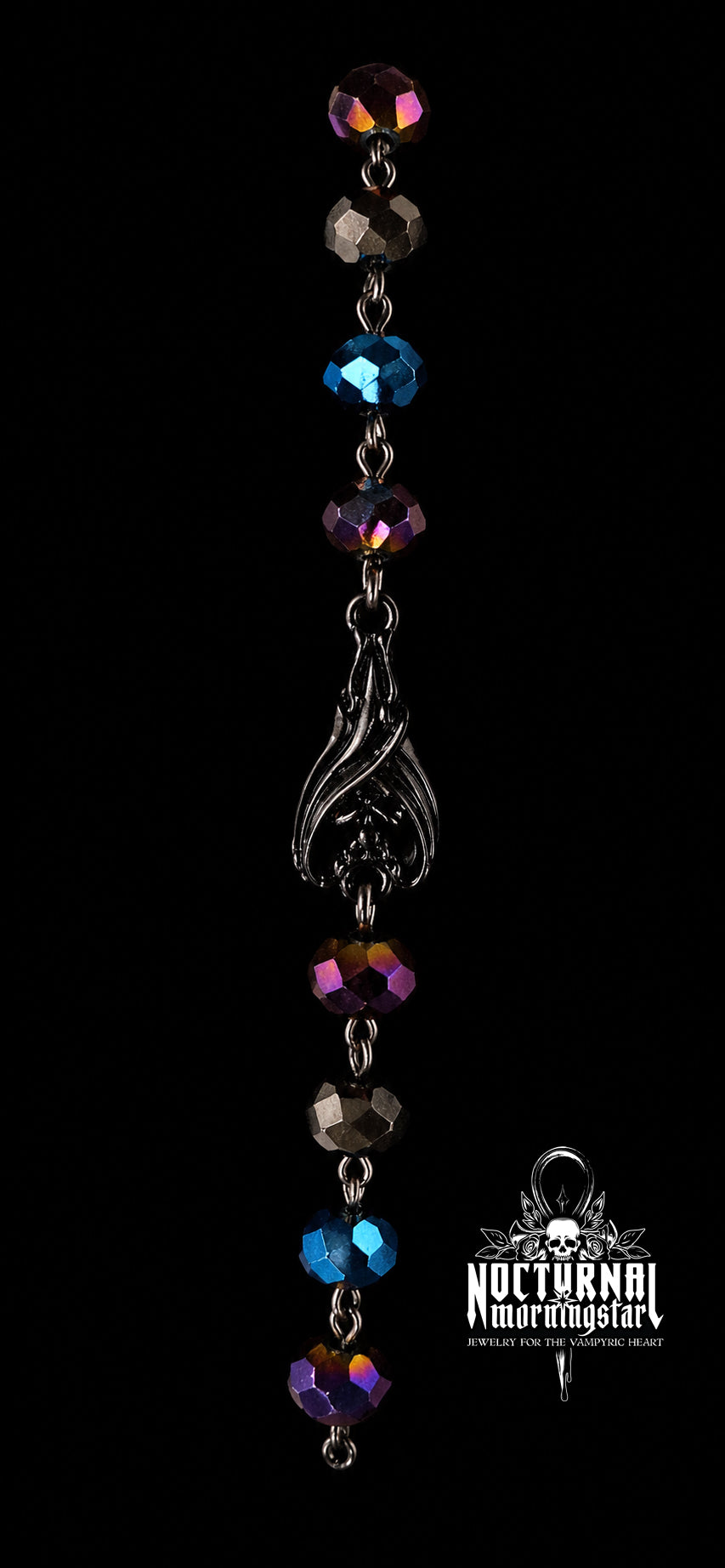 Bat Rosary With Bat Cameo Pendant