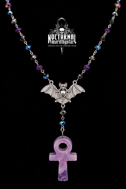 Amethyst Ankh Rosary