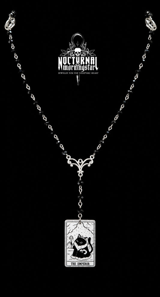 Gothic Cat Tarot Rosary The Emperor