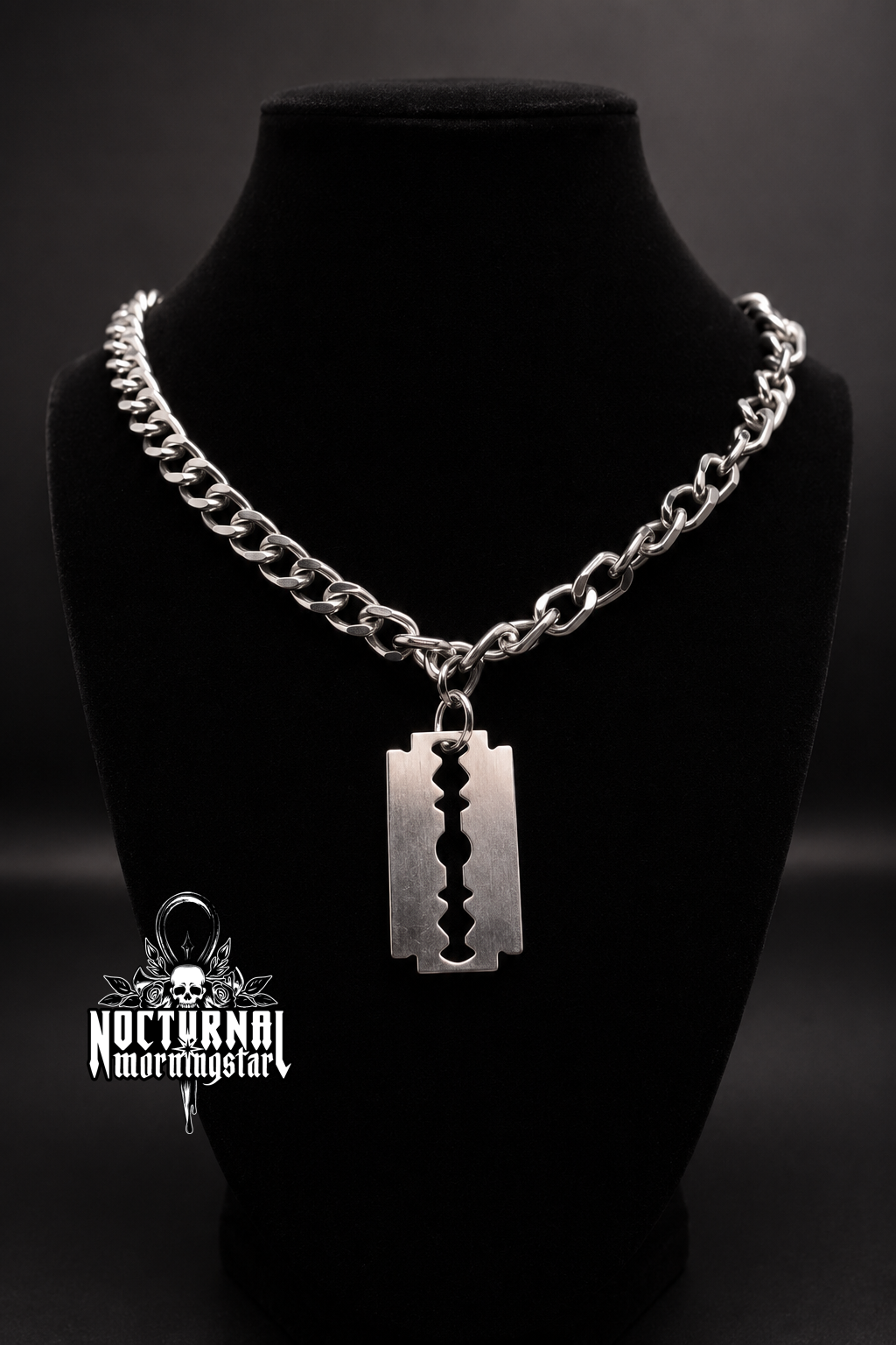 Razor Blade Rolo Chain Necklace