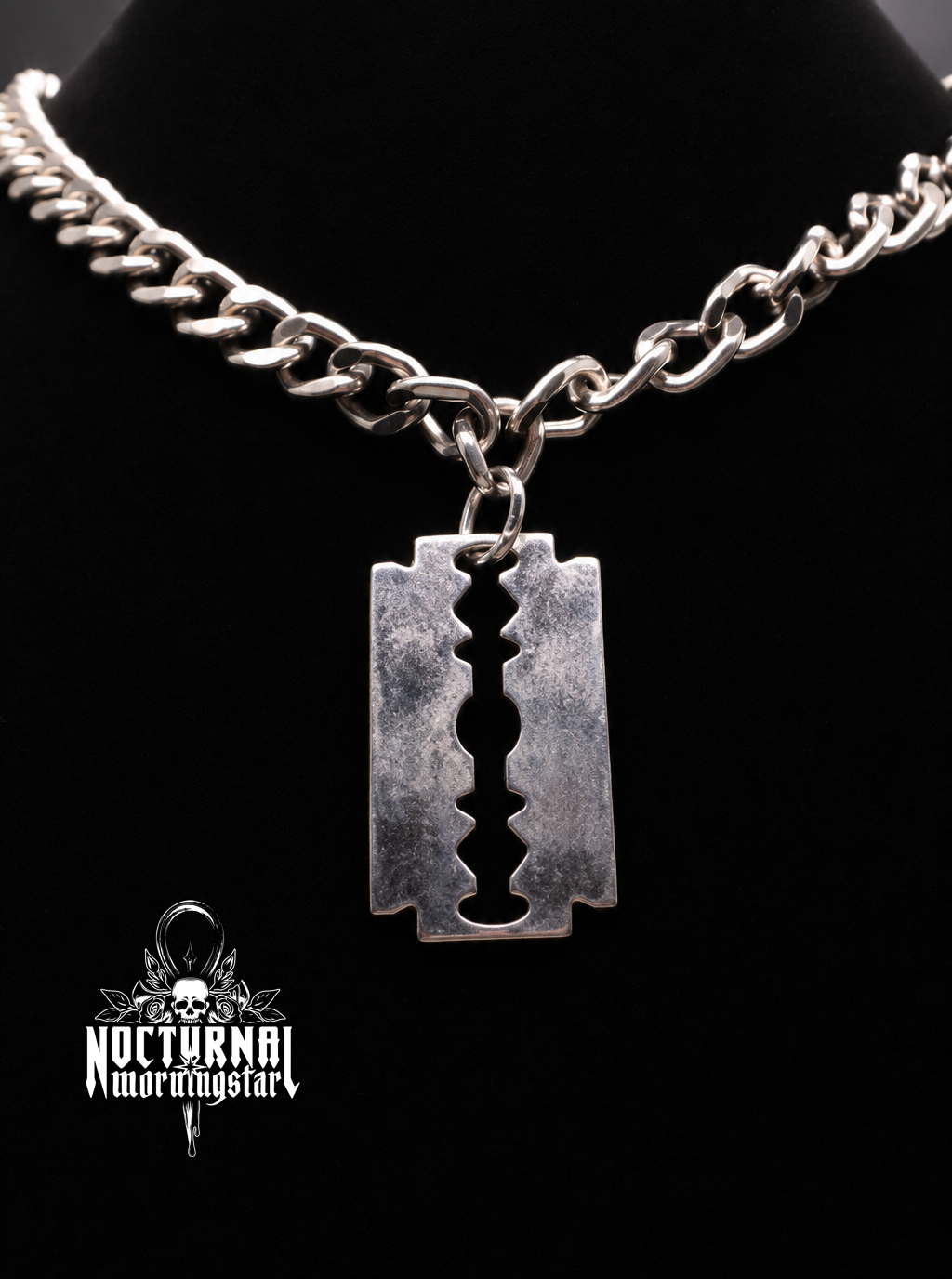 Razor Blade Rolo Chain Necklace