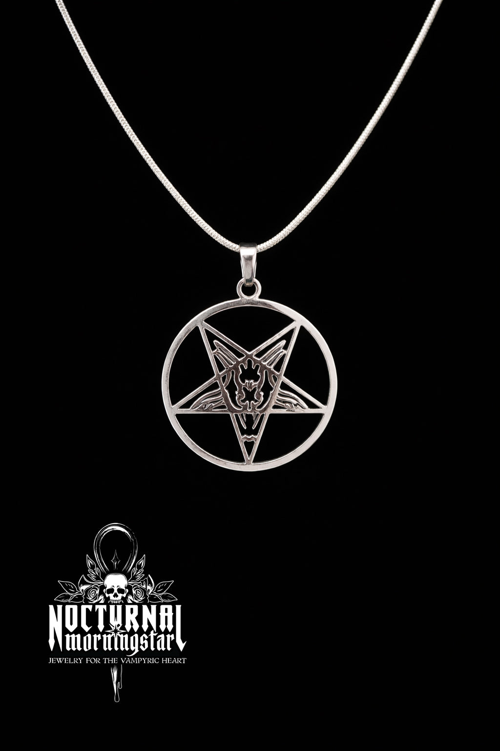 Silver Baphomet Pendant Necklace