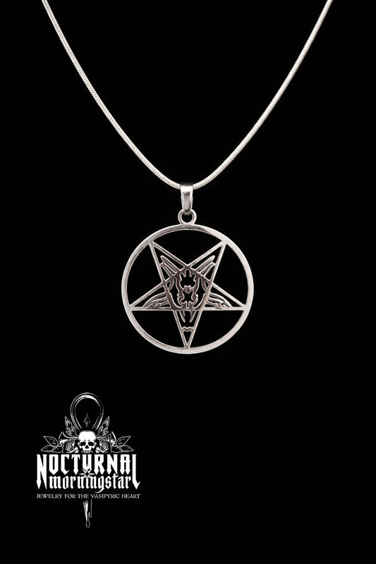 Silver Baphomet Pendant Necklace