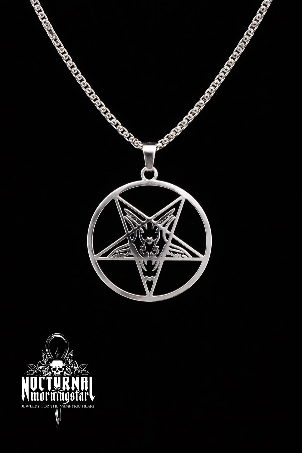 Silver Baphomet Pendant Necklace