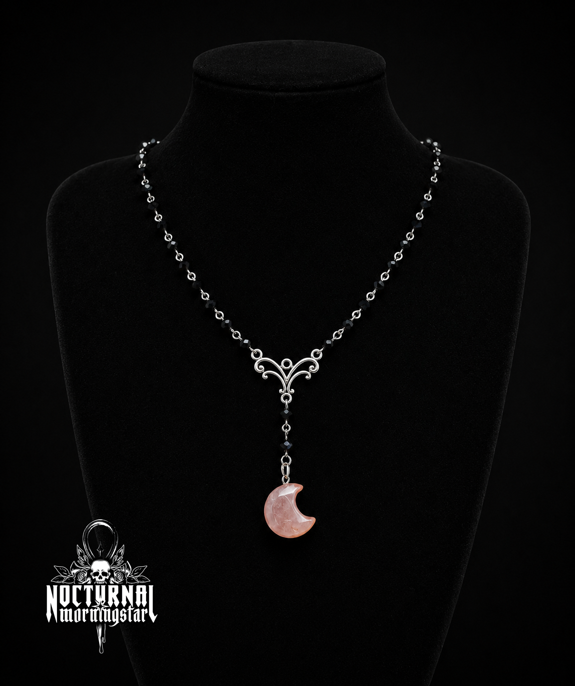Strawberry Quartz Moon Rosary