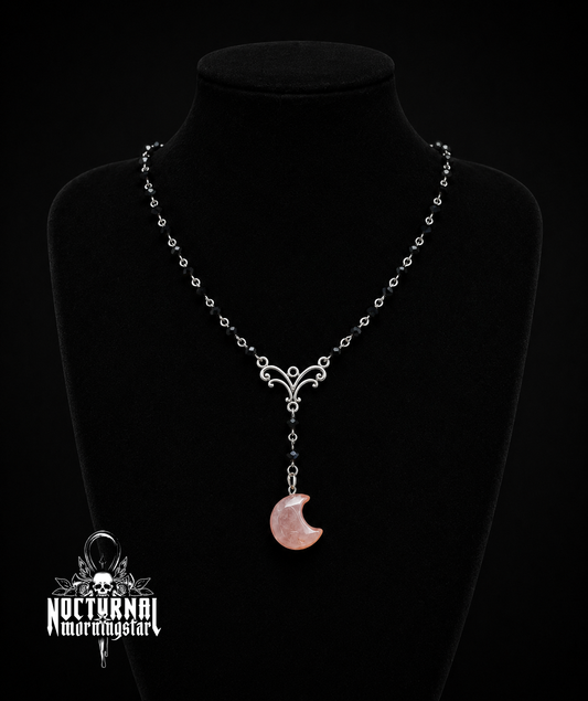 Strawberry Quartz Moon Rosary