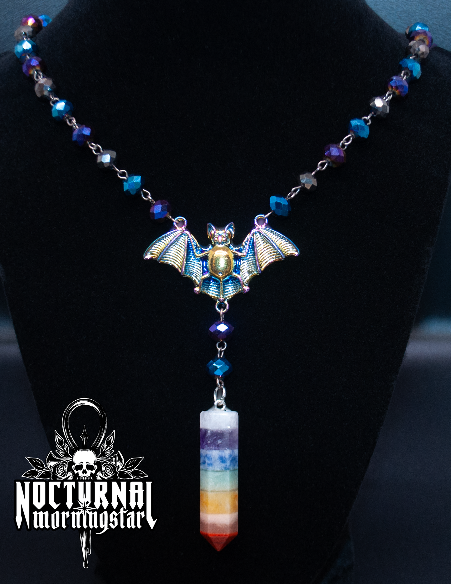 Pride Agate Bat Rosary
