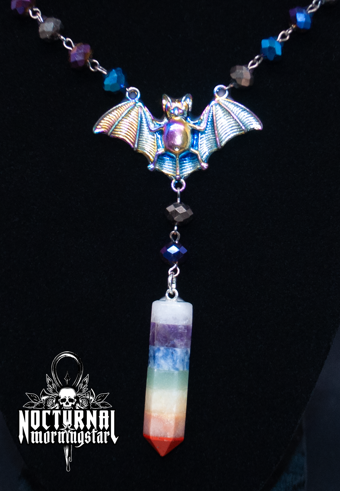 Pride Agate Bat Rosary