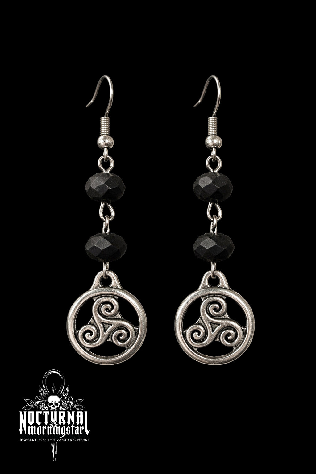 Triskelion Earrings with Beads