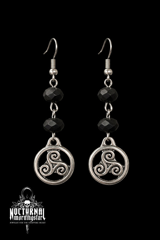 Triskelion Earrings with Beads
