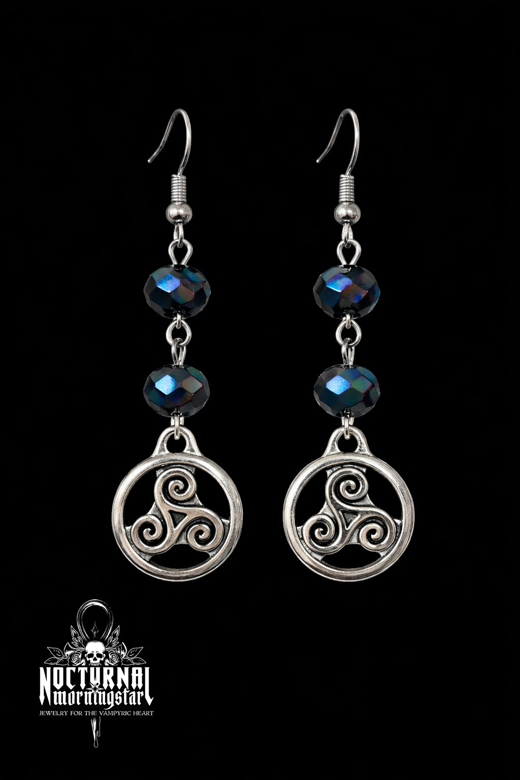 Triskelion Earrings with Beads
